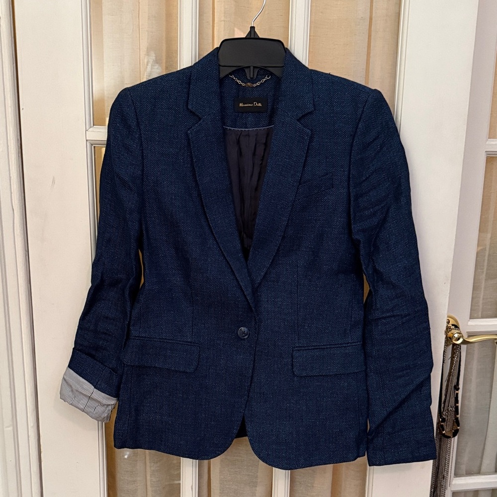 Massimo Dutti Navy Linen Blazer - 38 (Size 6) - Picture 6 of 10